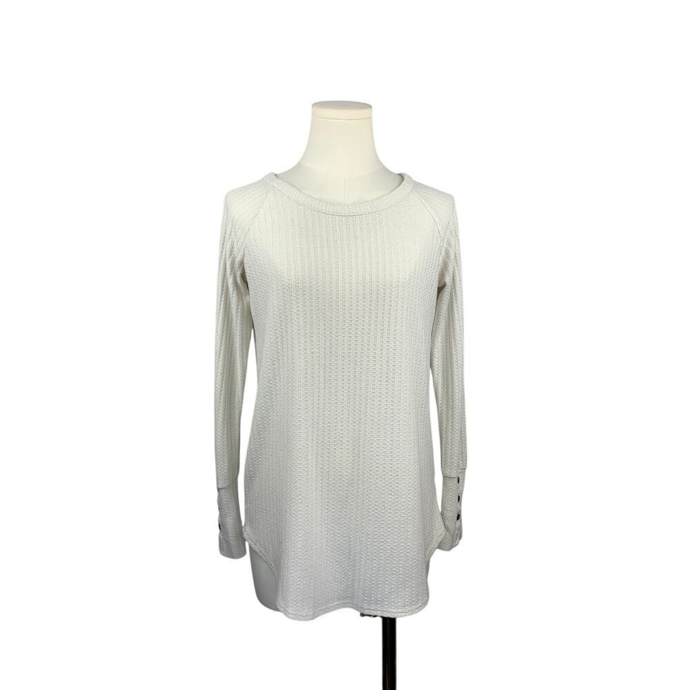 Women's Chaser White Long Sleeve Shirt with Buttons - Size S